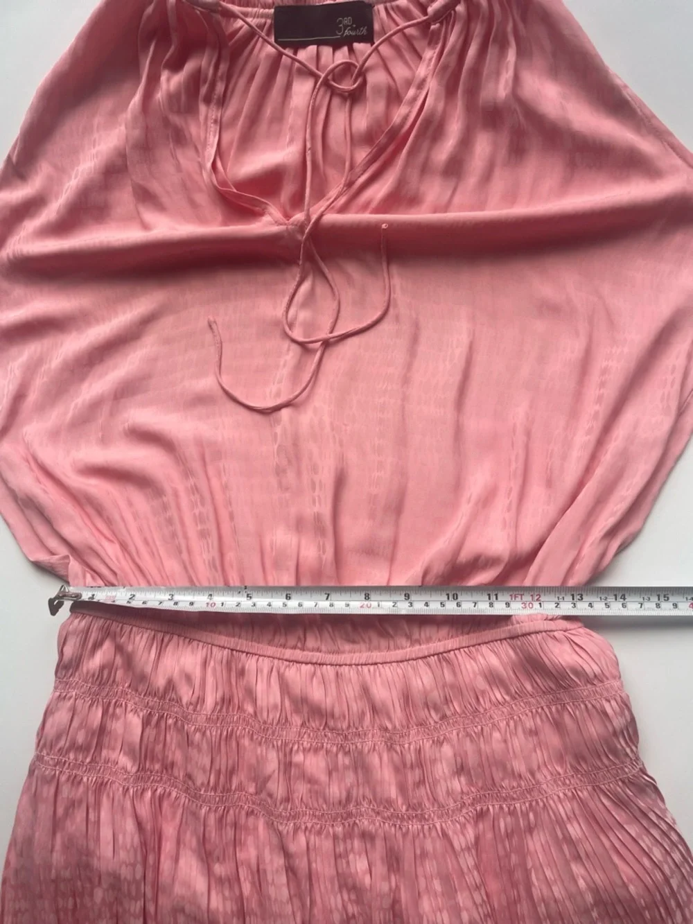 3RD & Fourth Pink Satin Halter Mini Dress Size Medium - Picture 4 of 8